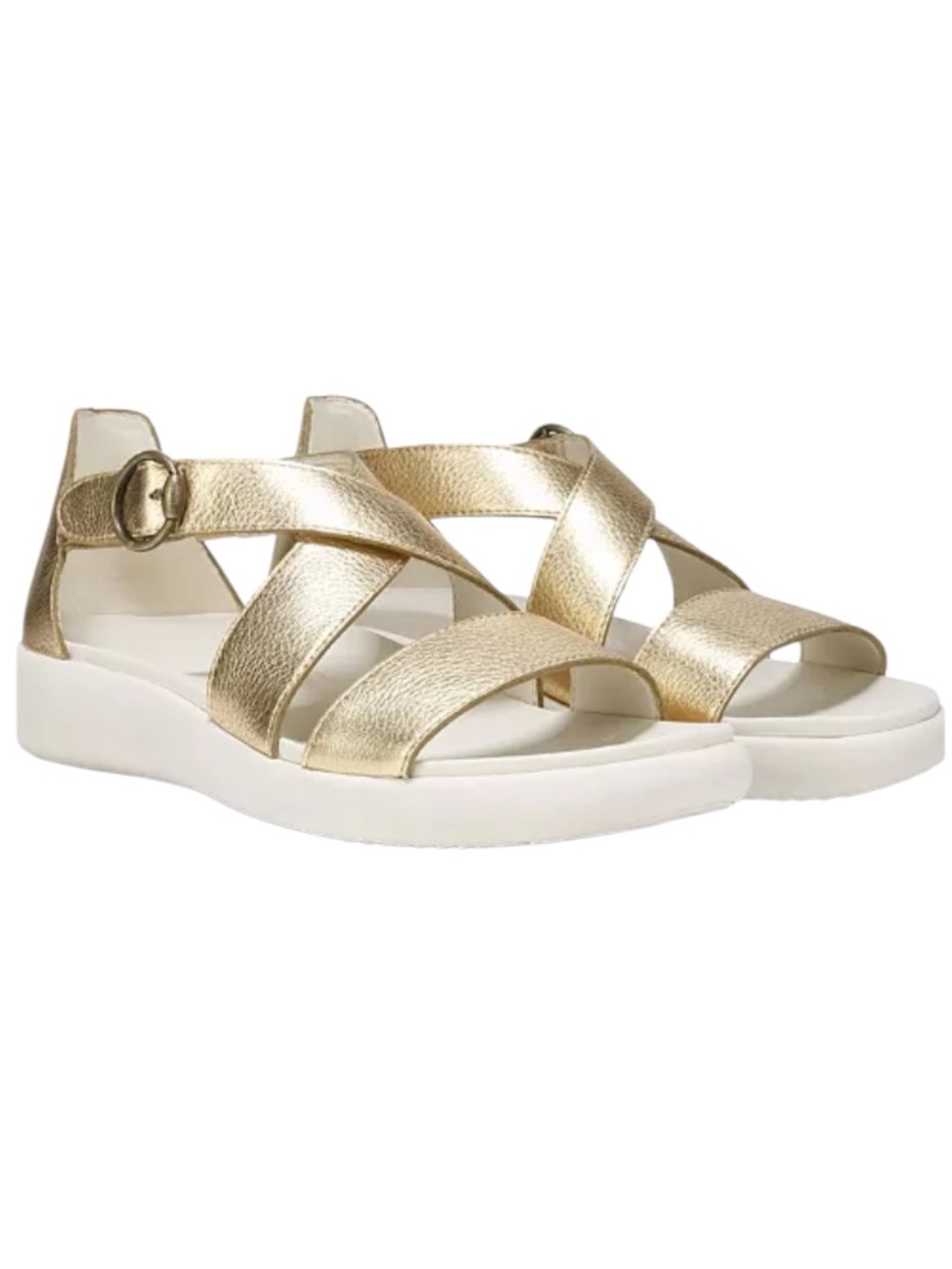 Vionic Womens Harmony Rx Strappy Sandals, gold leather, Size 6 WIDE, NWT